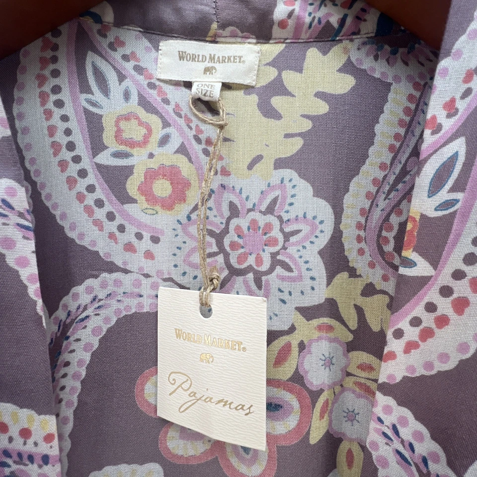 Bata kimono World Market para mujer talla única viscosa corbata cachemira Foto 3 de 4