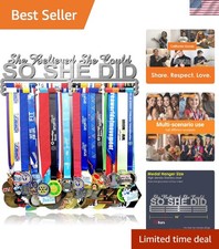 She Believed She Could Medal Display - Heavy Duty Wall Hanger with 24 Hooks