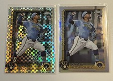 2025 Topps Chrome Carlos Rodriguez RC Lot x1 X Fractor x1 Base Brewers 