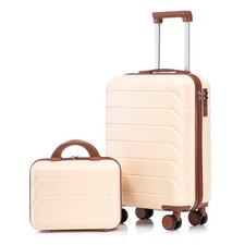 14"/20" 2 pcs/set in ABS Spinner Wheel LuggageCombination Lock,14" Cosmetic Case