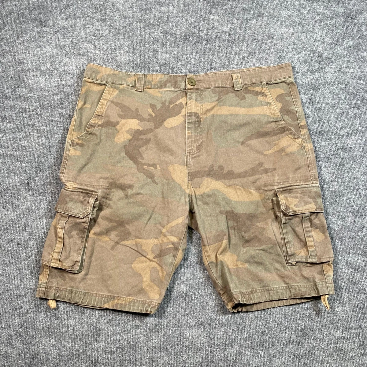 Pantalones Cortos de Carga Camuflados del Ejército de Estados Unidos Para Hombres Marrón Tostado Algodón Sarga Talla 40 Utilidad Táctica