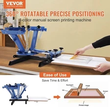 VEVOR 4 Color 1 Station Silk Screening Screenprint Press Screen Printing Machine