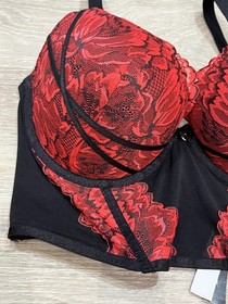 Ann Summers Nightfall Red & Black Corset Size 16 D-DD