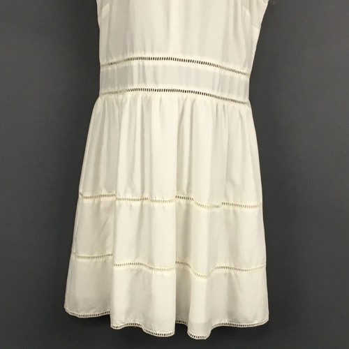 Chelsea 28 Damenkleid 12 elfenbeinfarben ärmellos V-Ausschnitt Fit & Flare gefüttert Leiterbesatz - Bild 4 von 10