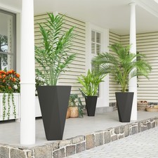 Indoor Outdoor Planters Set of 3 MgO Tall Planters Stackable Flower Pots with