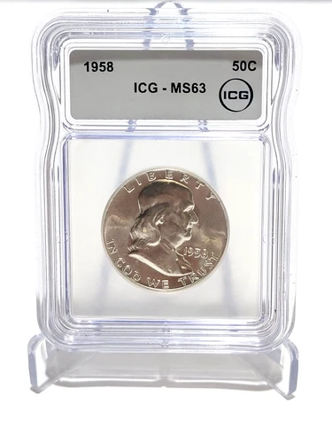 1958 ICG-MS63 Franklin Half Dollar