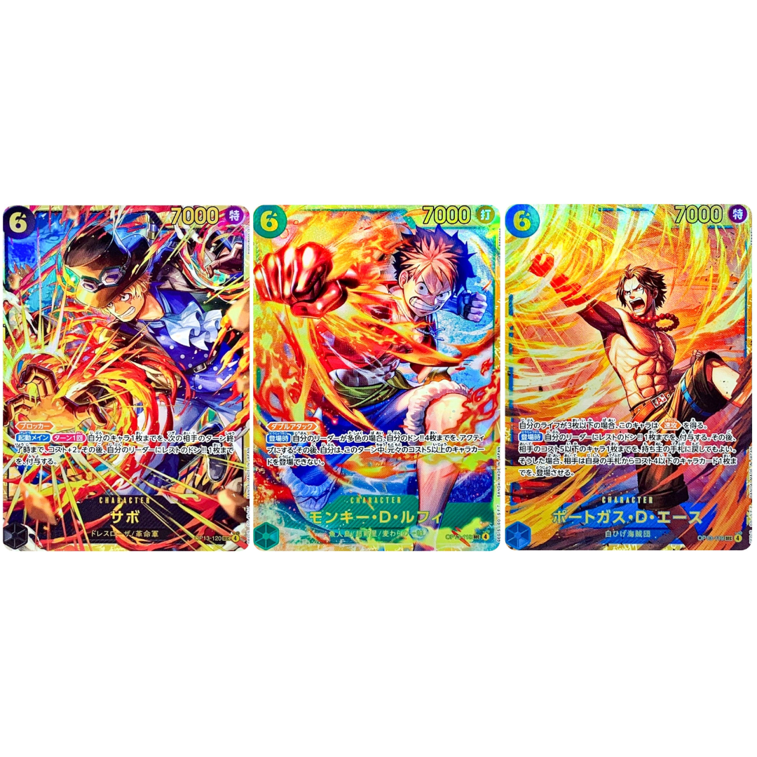 Sabo Luffy Ace SEC OP13-118 Japanese ONE PIECE Card Carrying on