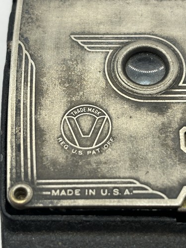 Cámara plegable de bolsillo vintage Art Deco Univex modelo AF-4 de 1930 hecha en EE. UU. - Imagen 4 de 19