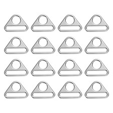 16 Pcs 1 1/2 Inch Triangle Buckles Adjuster Triangle D Rings Strap, Silver
