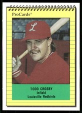 1991 Pro Cards Louisville Redbirds TODD CROSBY RC CARDINALS EAST REDMOND WA