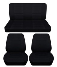 Fits 1965 Plymouth Fury Sport 2door Front Buckets And Rear Seat Covers Black Fits 1965 Plymouth Fury Sport 2door Front Buckets And Rear Seat Covers Black