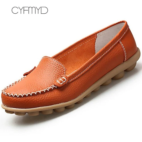 Women's Genuine Leather Casual Shoes Flat Loafers Non-slip loafers size 4.5 - 12 - Picture 51 of 60