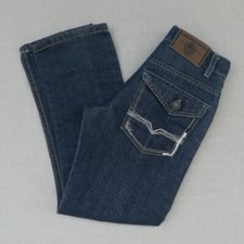 Dark Wash Denim Straight Fit Embroidered Jeans American Hawk Youth Size 8