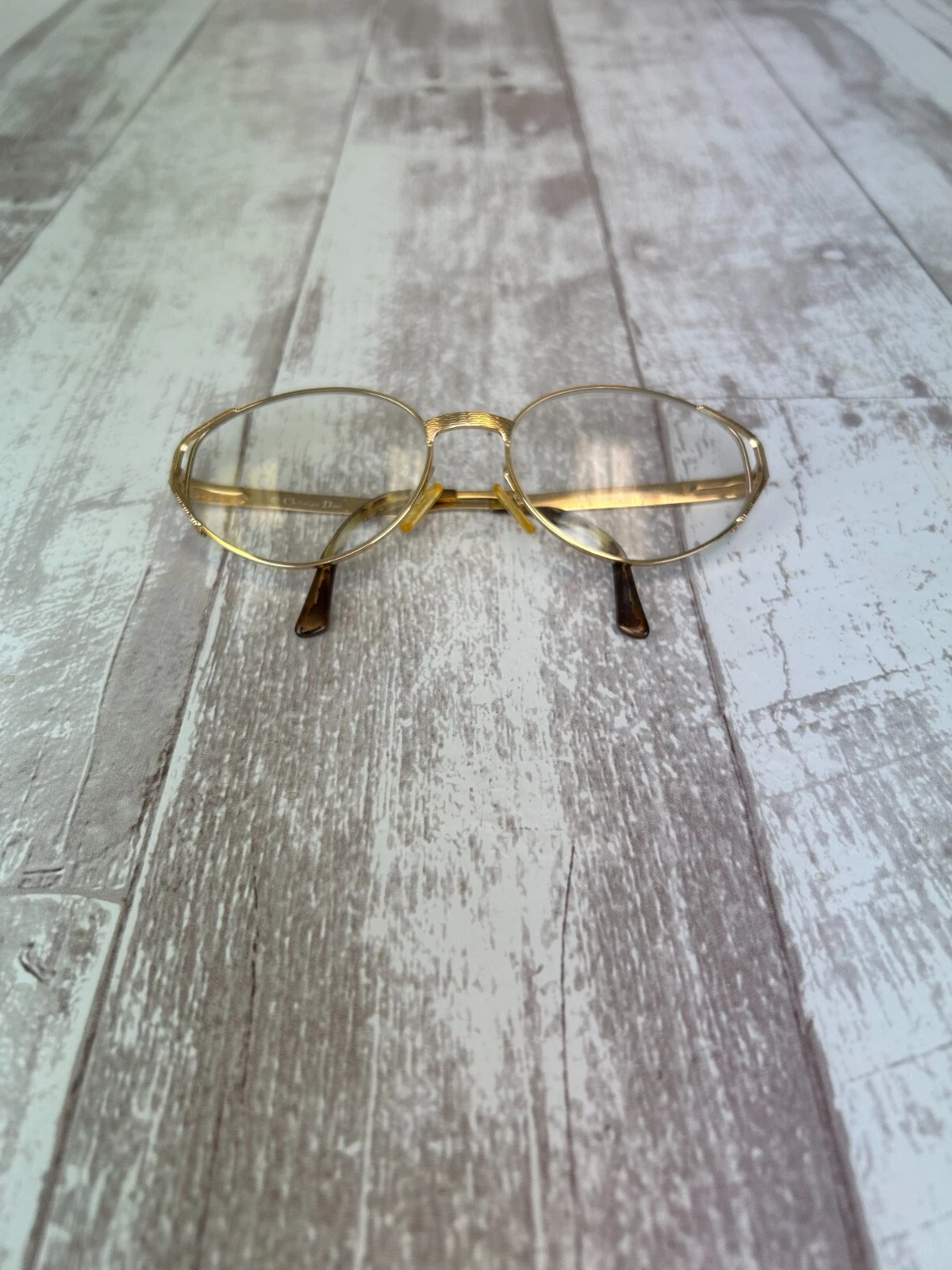 Lunettes de lecture vintage sur ordonnance Christian Dior cadre ovale CatEye or fin