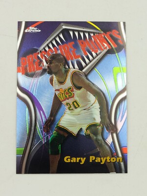 #ad 1997 98 Topps Chrome Season#x27;s Best Pressure Points #SB1 Gary Payton Sonics $2.50