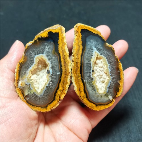 TOP 156G Cristallo Agata Occhio Gobi Mongolia Interno Naturale Geode Guarigione BY1330 - Foto 2 di 11