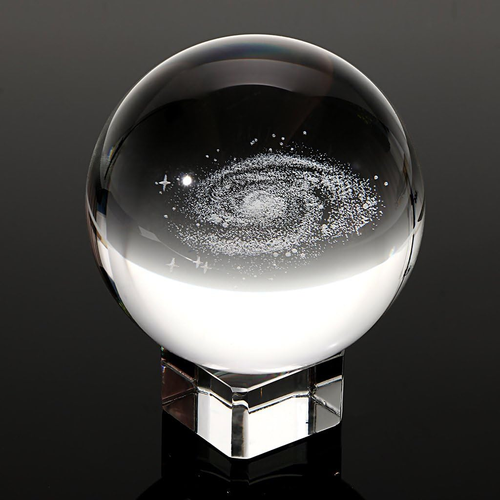 Galaxy Crystal Ball Glass Sphere Display Globe Paperweight Healing Meditation Ba - Picture 5 of 7