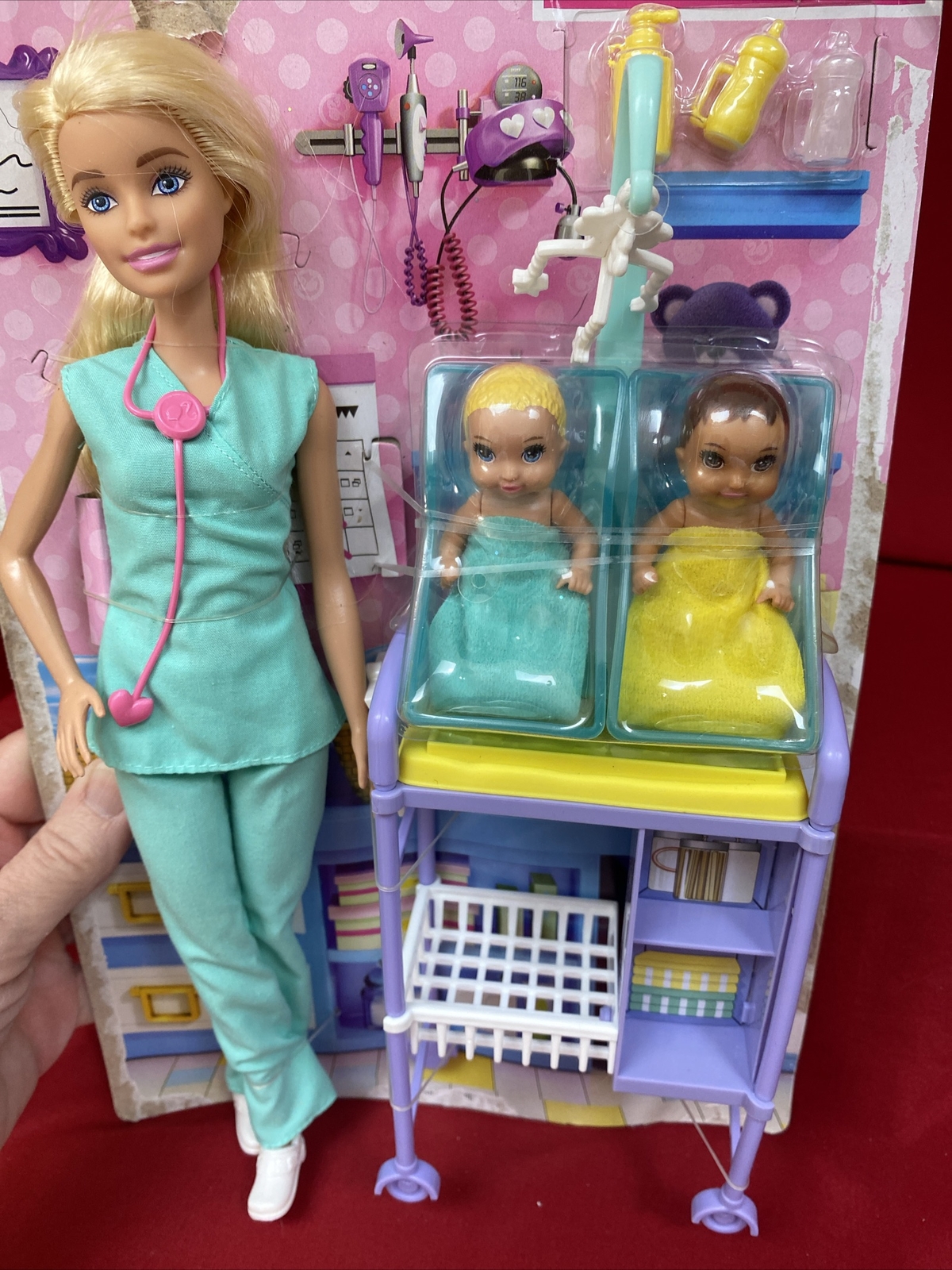 Barbie Careers Baby Doctor Playset with Blonde Fashion Doll, 2 Baby Dolls, Furni