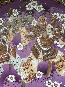Détails Sur Grand Plat Satsuma Ancien Japon Samouraï Fleur De Cerisier Japan Antique
