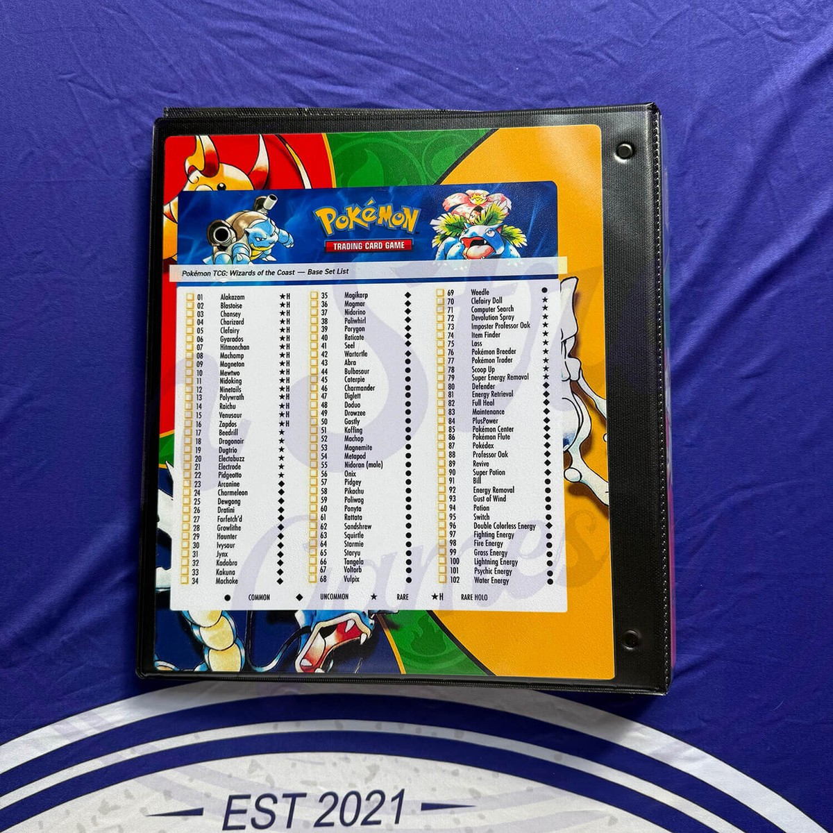 Vintage Style Pokémon Base Set Binder | Pokémon Base Set TCG