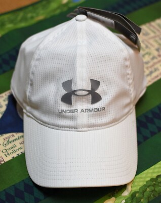 NWT UNDER ARMOUR Iso-Chill ArmourVent Adjustable Mens Hat-OSFM Ret@$28 WHITE