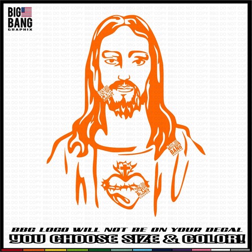 Sacred Heart of Jesus Vinyl Decal Sticker Christ Catholic Devotion Love King USA - Picture 6 of 10