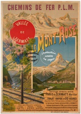 Affiche Vintage Zermatt Suisse - Poster HQ 40x60cm - Reproduction Rf35