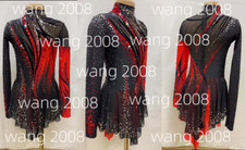 Figure Skating Dress Ice Skating Dress Competition Fashion black red dyeing