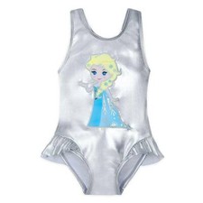 Disney Store Frozen Elsa 1 PC Swimsuit Girl Size 5/6