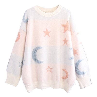 knit sweater moon and stars sweater
