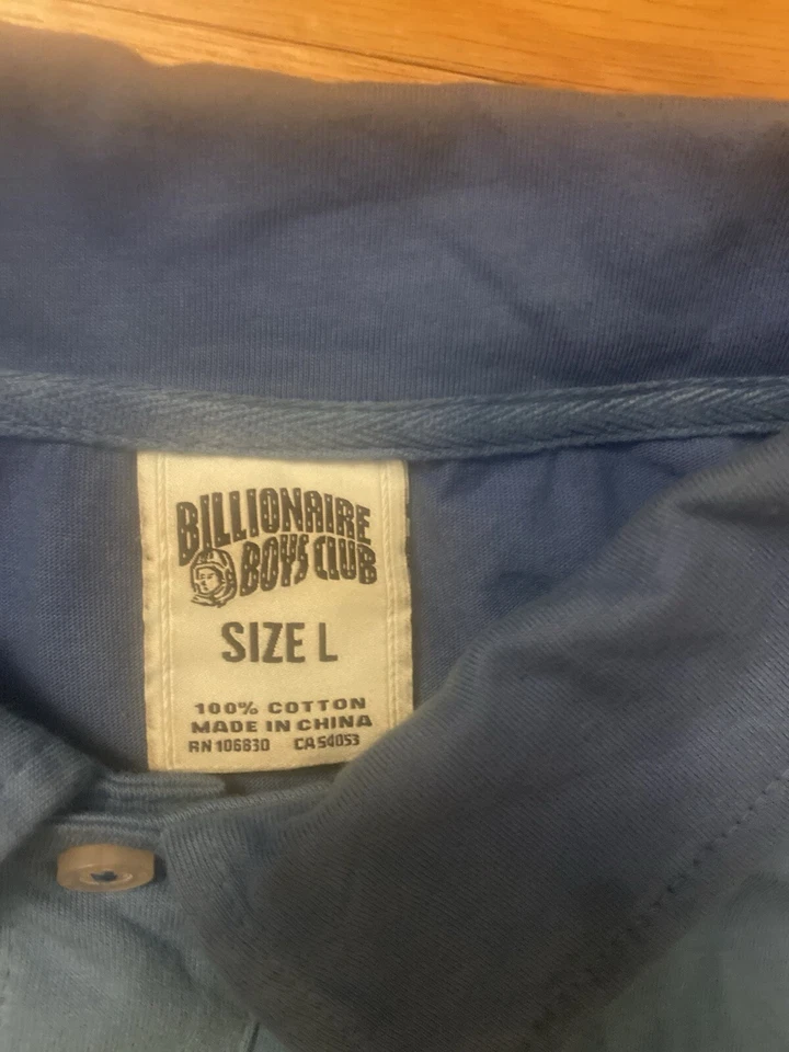 Billionaire Boys Club Azul/Rosa Ombré Manga Corta Polo BBC Casco Logo Foto 3 de 3