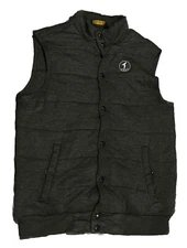 Polo Golf Ralph Lauren Mens M Gray Vest Quilted Embroidered Jacket golf 90 Puffy