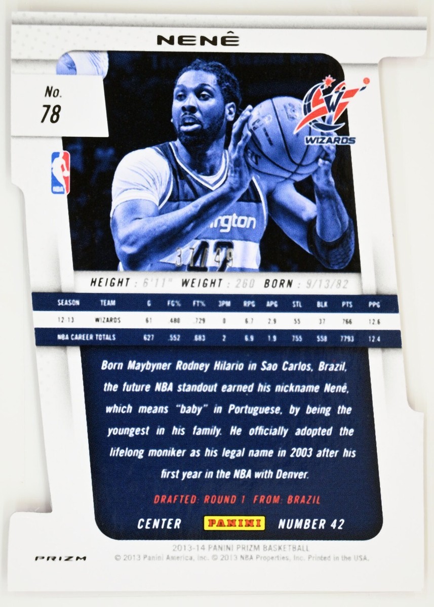 2013-14 Panini Prizm - Nene #78 Purple Prizm Die-Cut /49 for