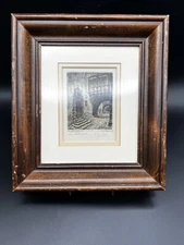 Rathaus Portal Rothenburg ob der Tauber (Town Hall) Etching Framed Signed 9 X 10