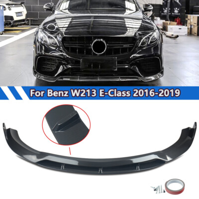 Front Bumper Lip Splitter For 2016-2019 Benz E-Class W213 E63 Sedan Carbon Look
