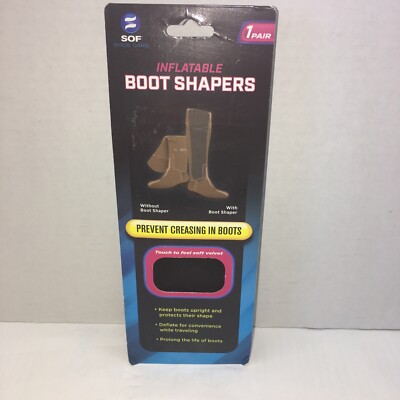 Boot Shapers Inflatable 1 Pair Black Velvet New Old Stock