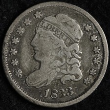 1833 Capped Bust Silver Half Dime VF E177 QSMA