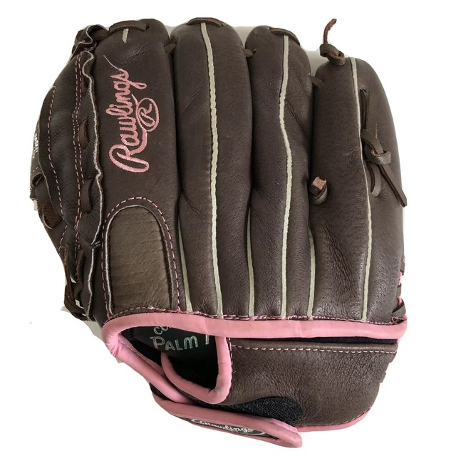 Rawlings FP110 11 Inch Girls Fast Pitch Softball Glove LHT Brown With Pink Trim eBay