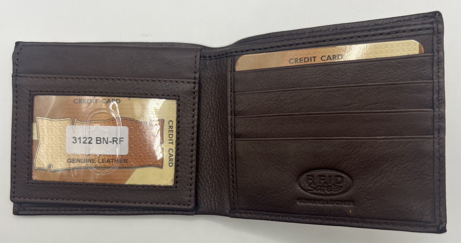 100% Genuine Leather - Men's Bifold Brown Matte RFID Safe Wallet - NEW!