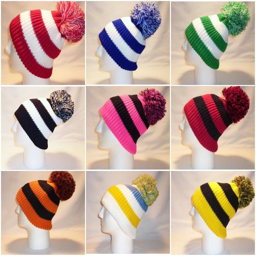 LUXURY FLEECE LINED BOBBLE HAT BEANIE POM POM WOMENS MENS KIDS CHILDRENS WINTER