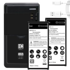 2x 6670mAh battery Universal Charger USB Cable for Samsung Note Edge SM-N915P US