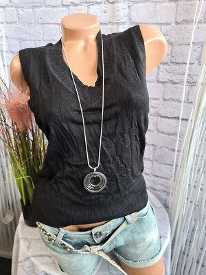 Zero Top Tanktop Gr. 42 Ärmellos schwarz NEU (3697)