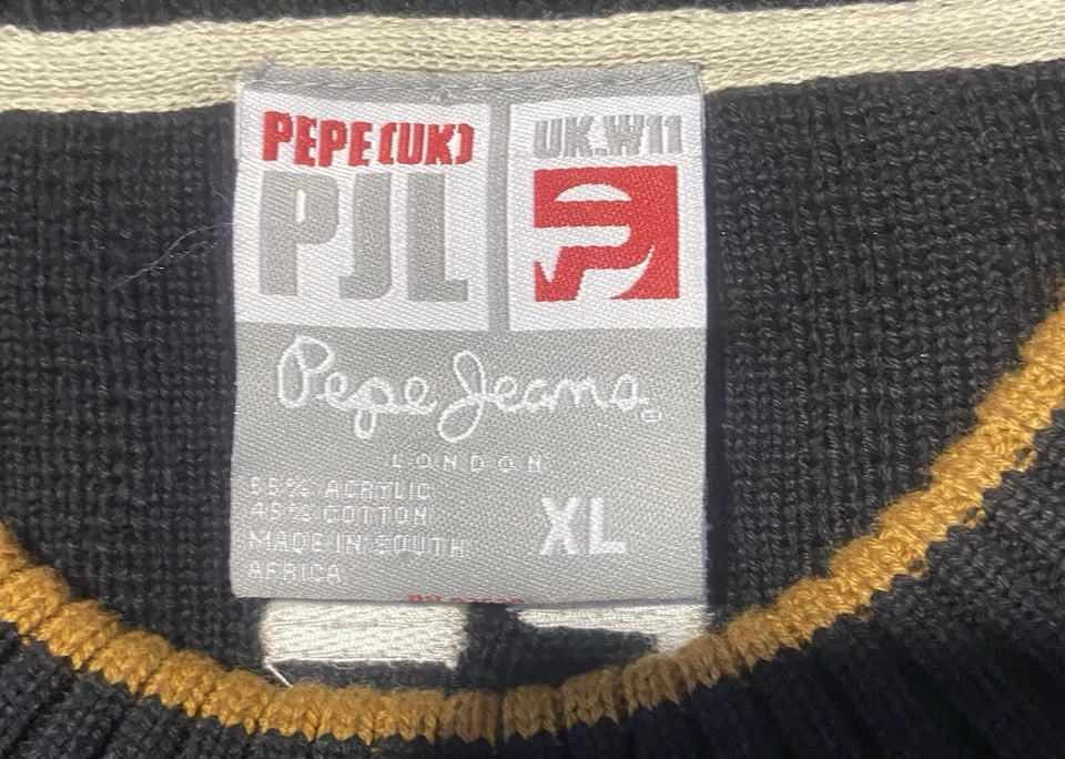Suéter Parche Azul Vintage Pepe UK London PJL Talla XL Foto 4 de 4