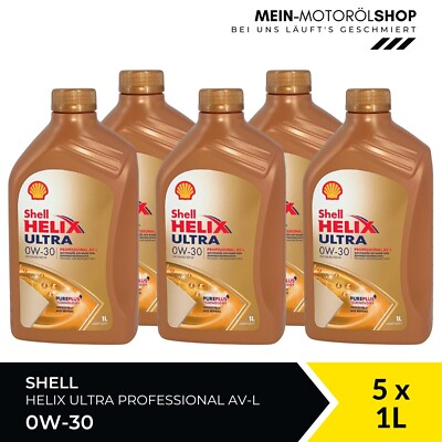 Shell Helix Ultra Professional AV-L 0W-30 VW 504 00 ACEA C3 5x1 Liter = 5 Liter