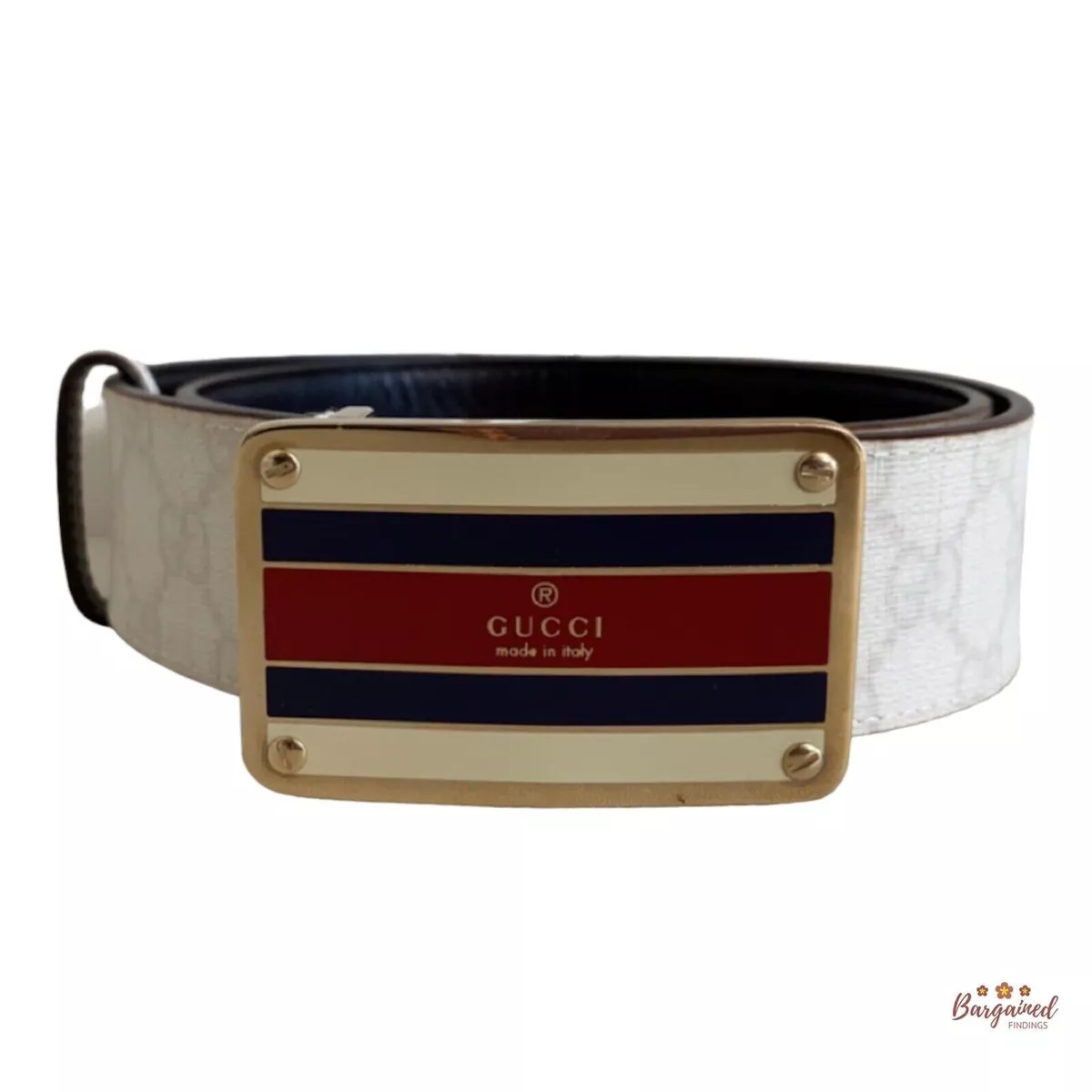 Gucci white deals belt