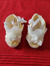 Vintage Yellow Baby Booties Satin