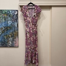 Auguste Size 10 US 6 Augustina Wrap Dress Pink Floral Bohemian Casual