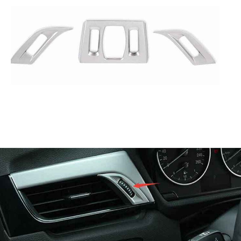 Fit For BMW X1 F48 2016-2021 Console L&R Air Outlet Vent Pulley Trim ABS Silver