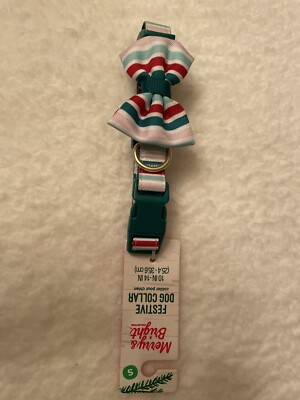 Merry & Bright Top Paw Colorful Stripe Adjustable Collar S Small 10 IN - 14 IN