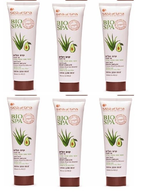 Pack of 6 Sea Of Spa Bio Spa Avocado Foot Cream 100ml